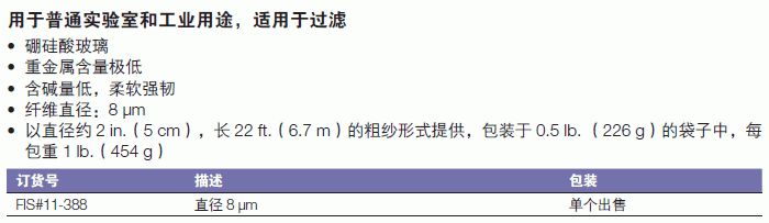 康宁/corning_11-388_玻璃棉_直径8um