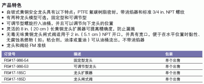 Fisherbrand_17-185D_油桶龙头、扩充器和阀 龙头闸式阀_龙头闸式阀