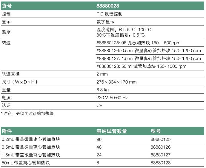 热电/Thermofisher_88880128_振荡恒温金属浴_50mL 带盖离心管加热块