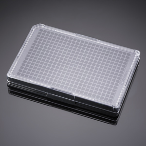 Corning BioCoat Collagen I 384 Well Black/Clear Flat Bottom TC-Treated Microplate, with Lid, 5/Pack,