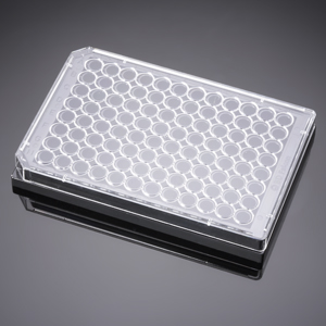 Corning BioCoat Collagen I 96 Well Black/Clear Flat Bottom TC-Treated Microplate, with Lid, 5/Case