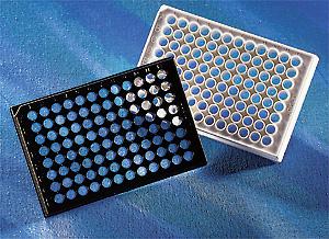 PLATE,96WL,BLK,CFB,HB,WO/LID,   96孔板 黑色 透明平底（CFB) 高结合表面 无盖;25个/包；该产品不拆零出售;停产 不销售