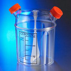 3升容量一次性转瓶;Corning 3L  Polystyrene Disposable Spinner Flask with Solid GL45 Cap, Sterile, 1/bag, 4/ca