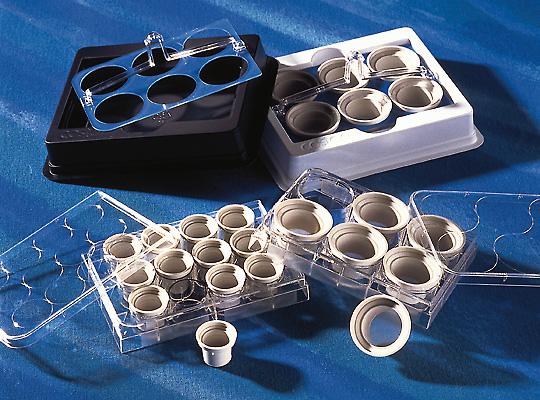 Netwell嵌套（细胞筛网）24mm直径 PS（聚苯乙烯）嵌套 74um孔径PE（聚酯）膜 灭菌 6个/包 8包/箱;Costar 24mm Netwell Insert with 74µm Mes