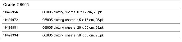 Whatman Grade GB005印迹滤纸200x200MM10426981