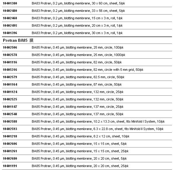 Whatman 沃特曼 Protran硝酸纤维素膜10401396, 10401196