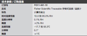 Fisherbrand_11-661-18_记忆湿度/温度计_10.0 至95.0% -18.0 至 93.0℃