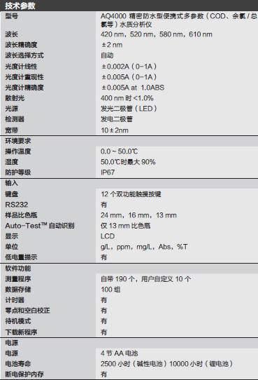 奥立龙/Orion_AQ4000_多参数比色计_可接受13，16 或24 mm 的测试比色瓶