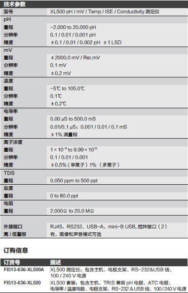 Fisherbrand_13-636-XL500_电导率仪_XL500套装