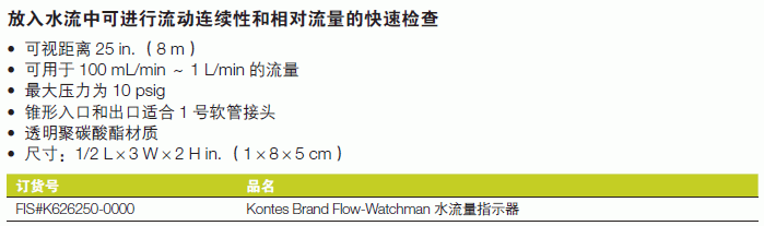 Fisherbrand_K6262500000_水流量指示器_水流量指示器