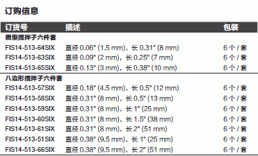 Fisherbrand_14-513-66SIX_六件套磁力搅拌子_八边形搅拌子六件套  直径9.5mm 长51mm