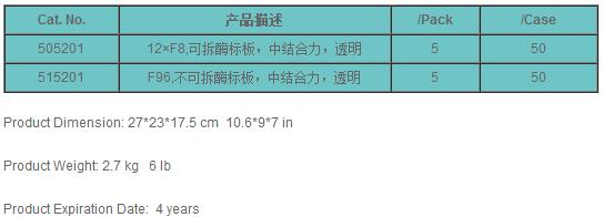 耐思/NEST_515201_酶标板_Medical grade PS  F96  不可拆酶标板， 中结合力，透明  5/包，50/箱