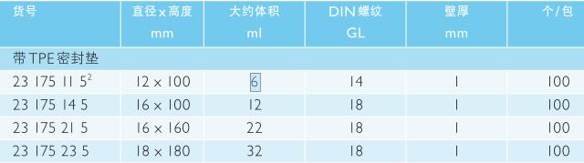 肖特/Schott_23175235_一次性培养管_钠钙玻璃 32ml