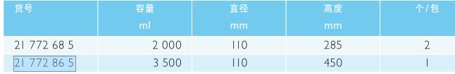 肖特/Schott_21772865_DURAN 细胞培养转瓶_3500ml  带螺旋盖及倾倒环 PP  110 x 450 mm
