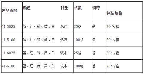 巴罗克/Biologix_41-6100_玻片盒_ABS 100片 软木铺底 尺寸8.25x6.37x1.25英寸 红黄白绿蓝5个/架