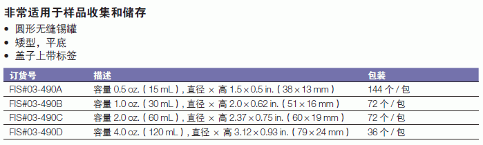 Fisherbrand_03-490D_Fisherbrand? 锡制样品盒_120ml