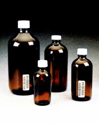 I-Chem_249-1000_波士顿圆形琥珀色玻璃瓶_1L 已处理 12个/箱