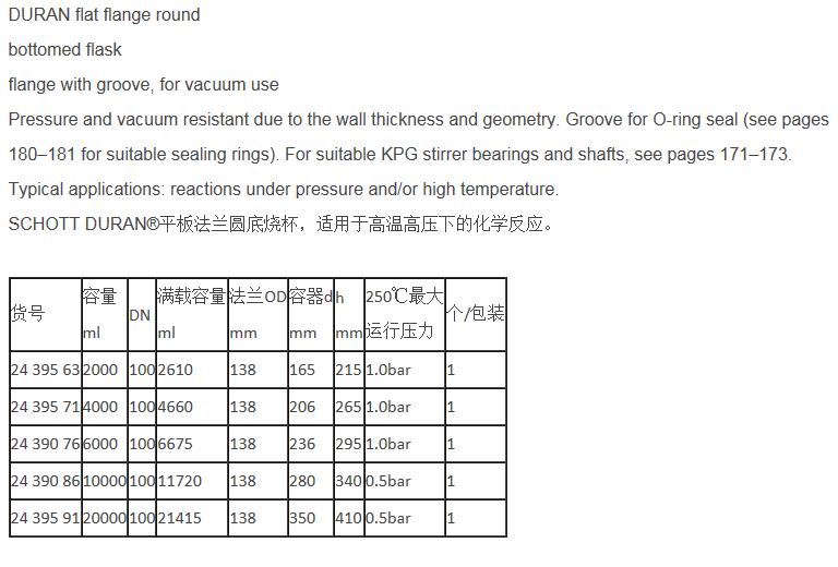 肖特/Schott_2439591_DURAN 平板法兰圆底烧杯_20000 ml DN 100