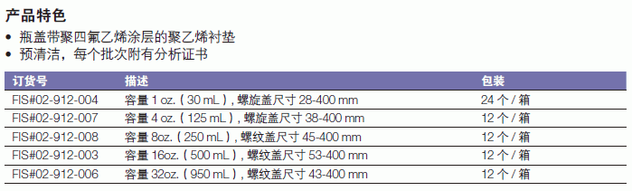 Fisherbrand_02-912-006_认证的洁净棕色广口瓶_玻璃     圆形  广口  琥珀色 950ml