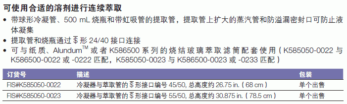 肯堡/kimble_K585050-0023_索氏萃取器_总长高78.5cm  接口编号55/50